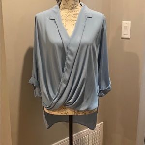 Topshop high low drape blouse